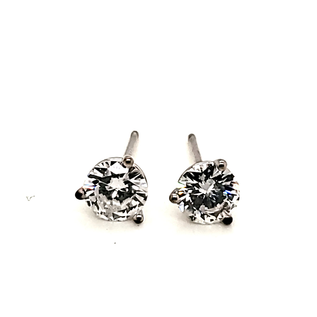 .93 Carat Total Weight Diamond Stud Earrings