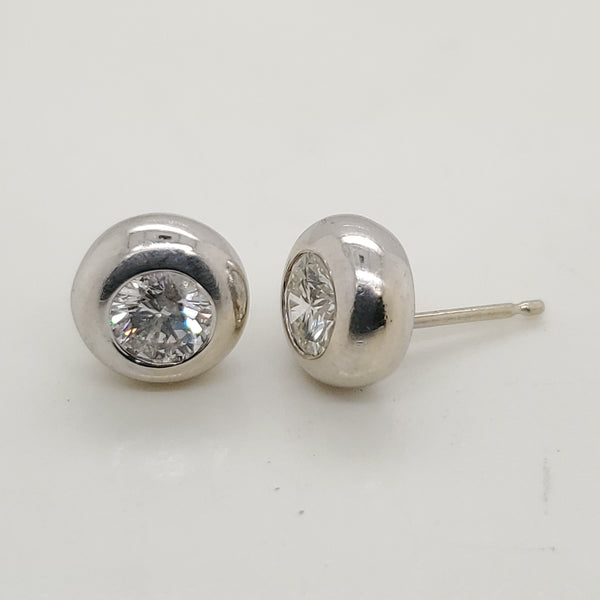 .75 Carat Total Weight Round Diamond Stud Earrings
