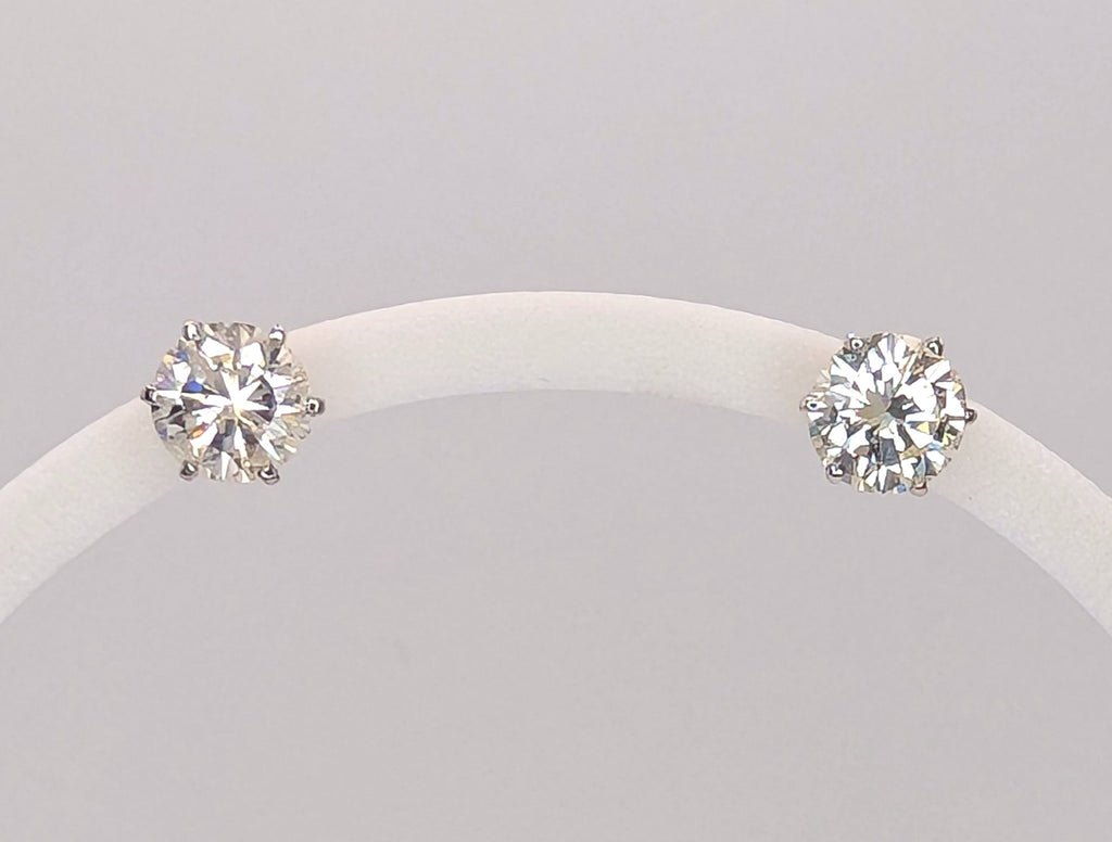 14K White Gold 2.53ctw Diamond Stud Earrings
