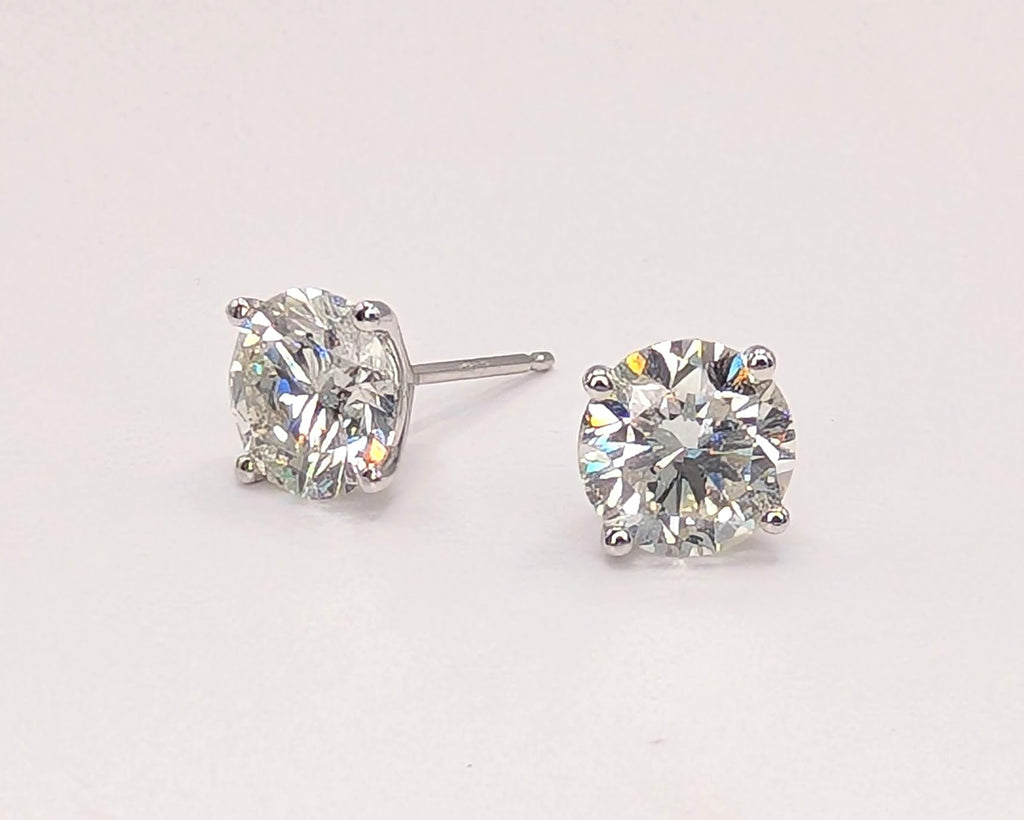 14K White Gold 2.80ctw Diamond Stud Earrings