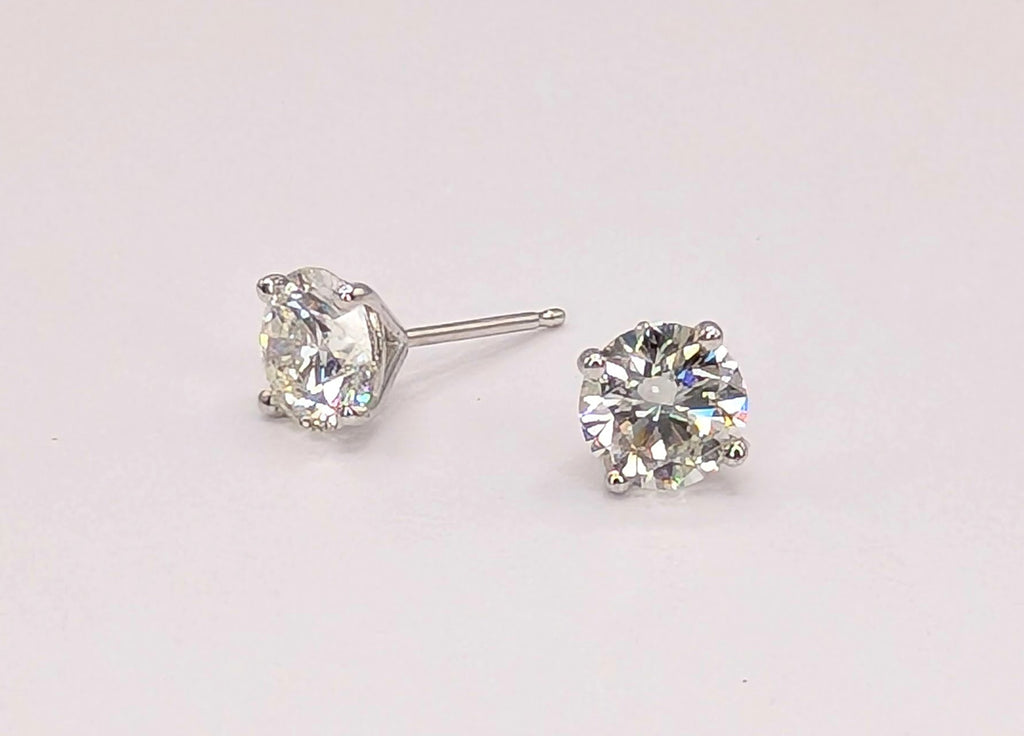14K White Gold 1.81ctw Diamond Stud Earrings