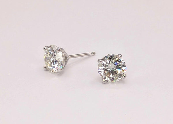 14K White Gold 1.81ctw Diamond Stud Earrings