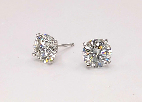 14K White Gold 4.02ctw Diamond Stud Earrings