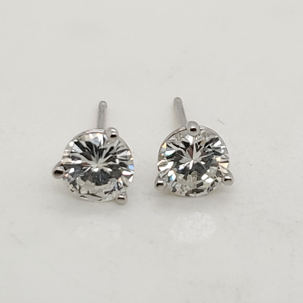 1.14 Carat Total Weight Diamond Stud Earrings