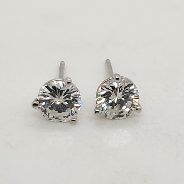 1.14 Carat Total Weight Diamond Stud Earrings