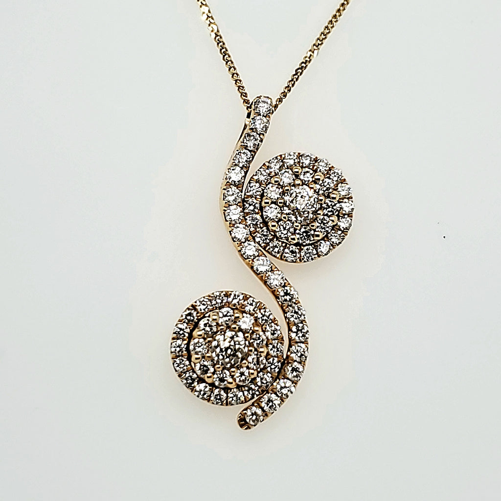 14kt Yellow Gold Diamond Pendant Necklace