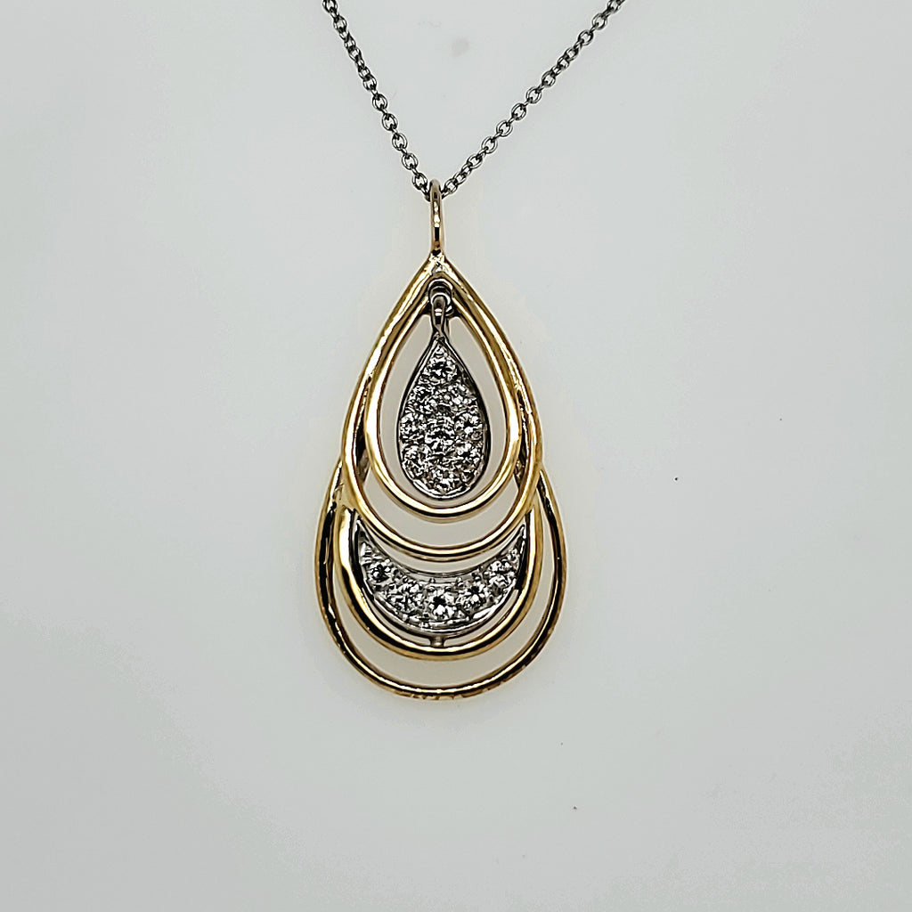 18kt Yellow Gold and Platinum Diamond Pendant