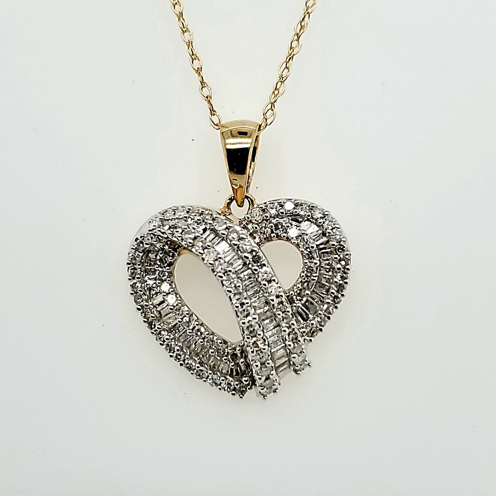 14kt Yellow Gold Diamond Heart Pendant