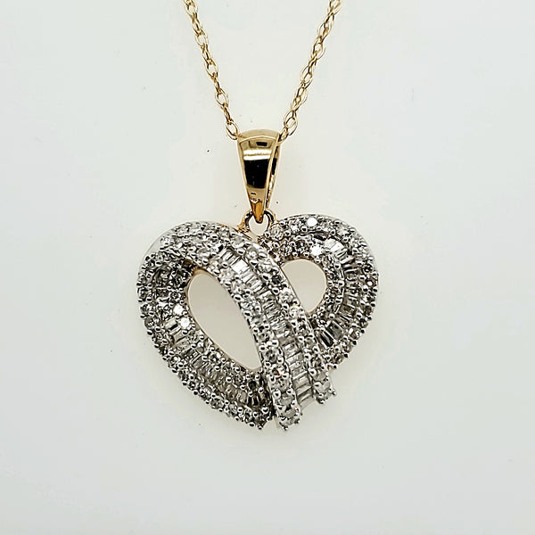 14kt Yellow Gold Diamond Heart Pendant