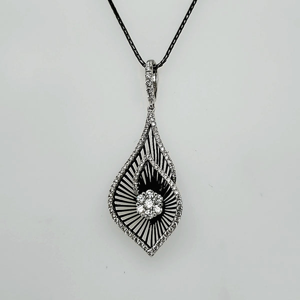 14Kt Black Gold And  Diamond Pendant