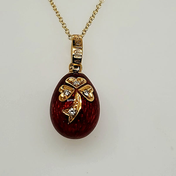 18kt Yellow Gold and Diamond Fabrege Egg Pendant