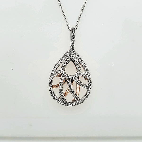 14kt White and Rose Gold Diamond Pendant