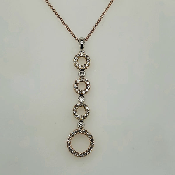 18kt Yellow and White Gold Diamond Pendant Necklace