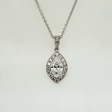 14kt White Gold .76 Marquise Diamond Pendant Necklace