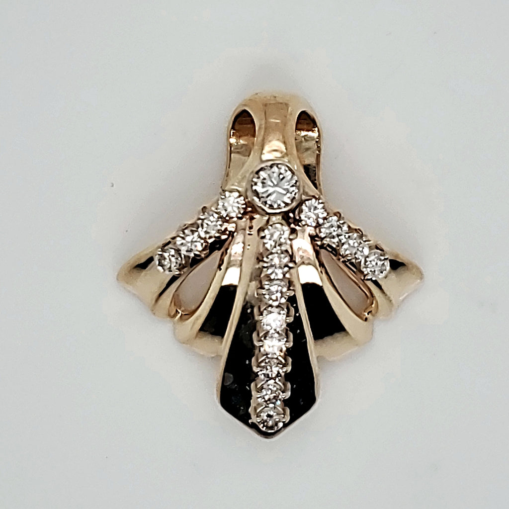 14Kt Yellow Gold Diamond Slide Pendant