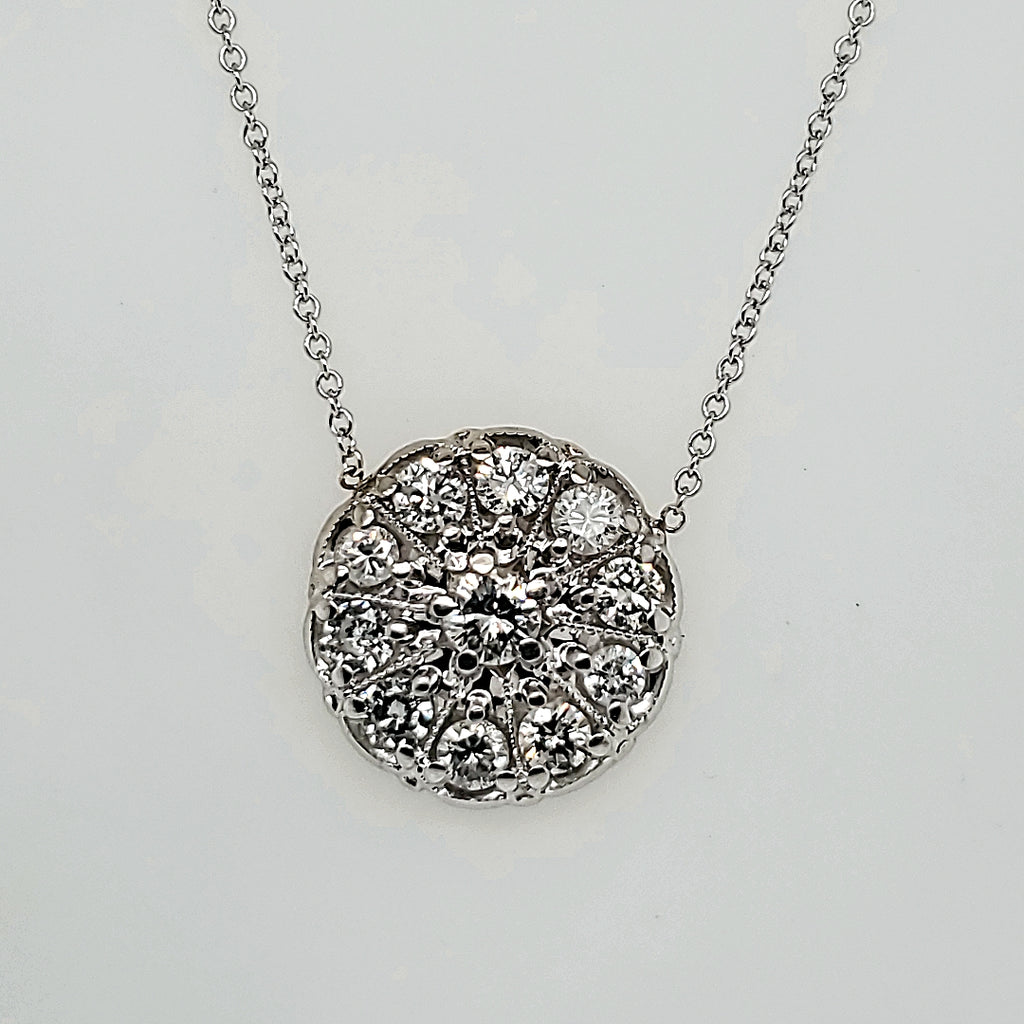 14Kt White Gold Diamond Necklace