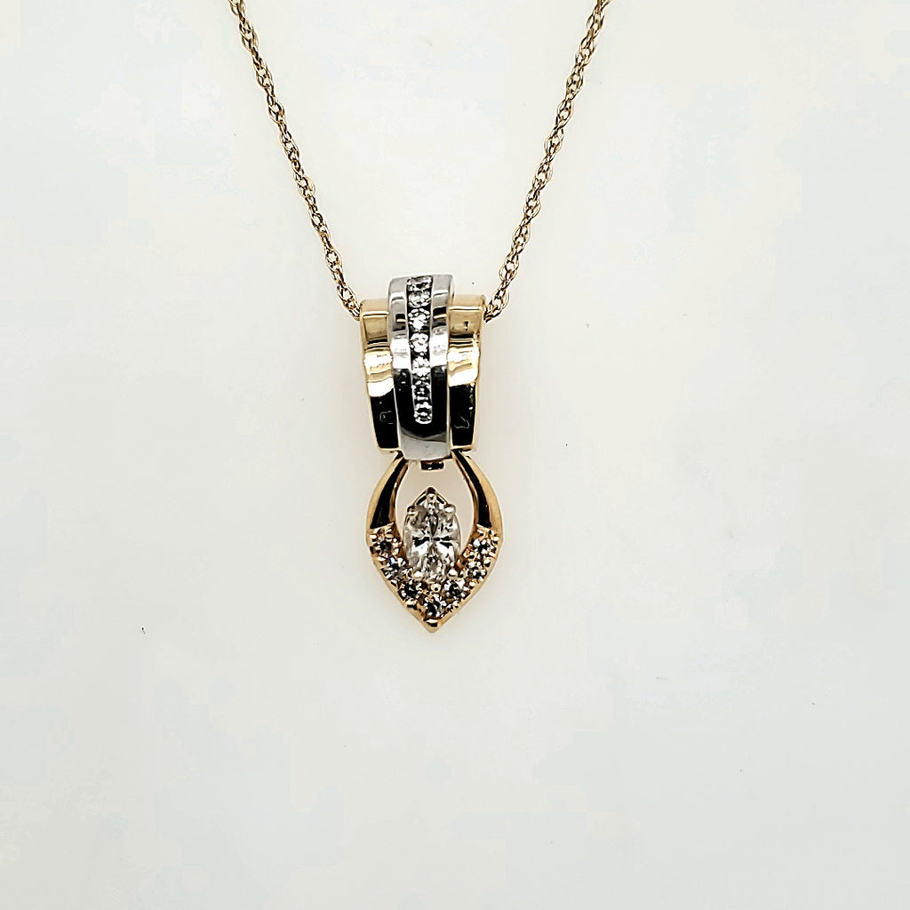 14kt Yellow Gold and Diamond Pendant Necklace