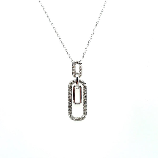 14kt White Gold 0.25Ctw Paper Clip Pendant