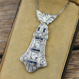 Art Deco Platinum Diamond and Sapphire Necklace