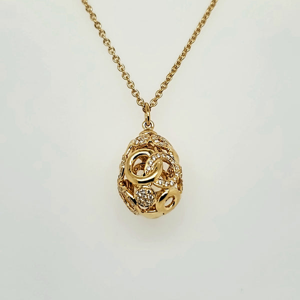 18kt Yellow Gold and Diamond Pendant Necklace