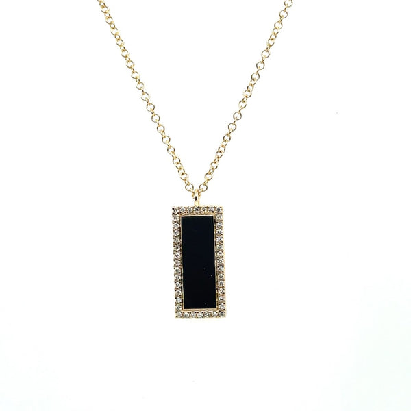 14kt Yellow Gold Vertical Diamond Bar Pendant