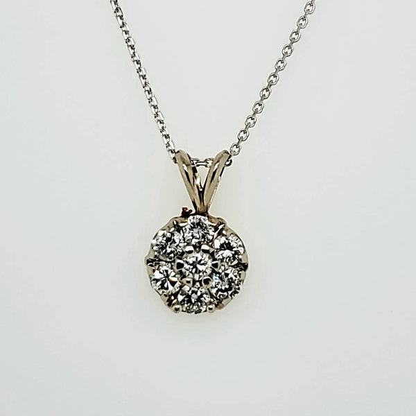 14kt White Gold Diamond Pendant Necklace