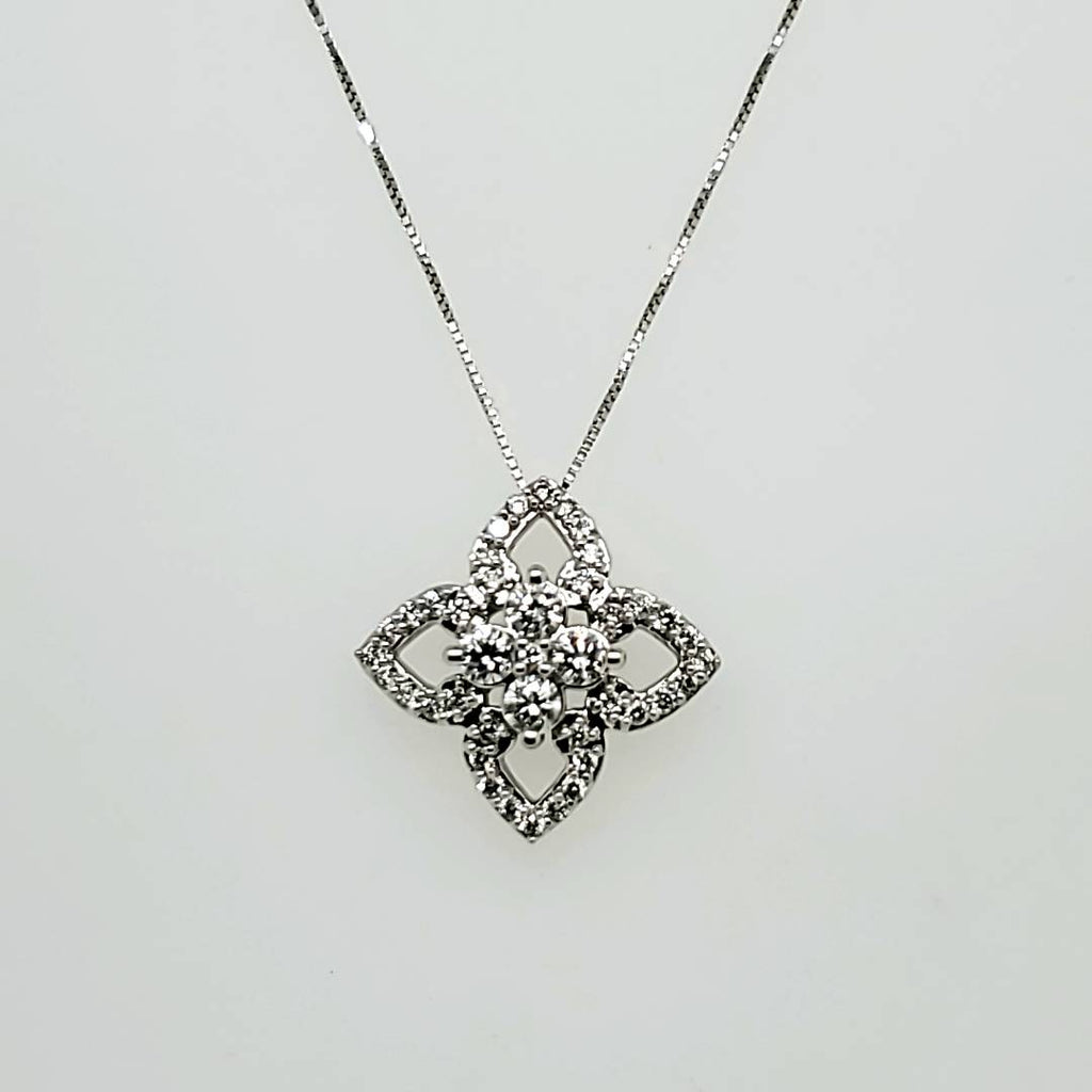14kt White Gold and Diamond Snowflake Pendant
