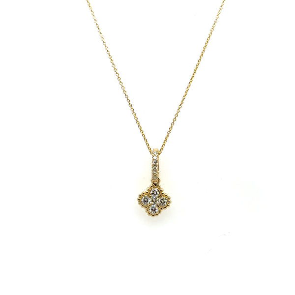 14kt Yellow Gold Diamond Drop Pendant On Chain