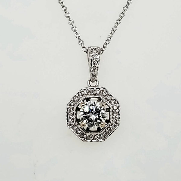 .50 Carat Round Brilliant Cut Diamond Pendant in 18Kt White Gold