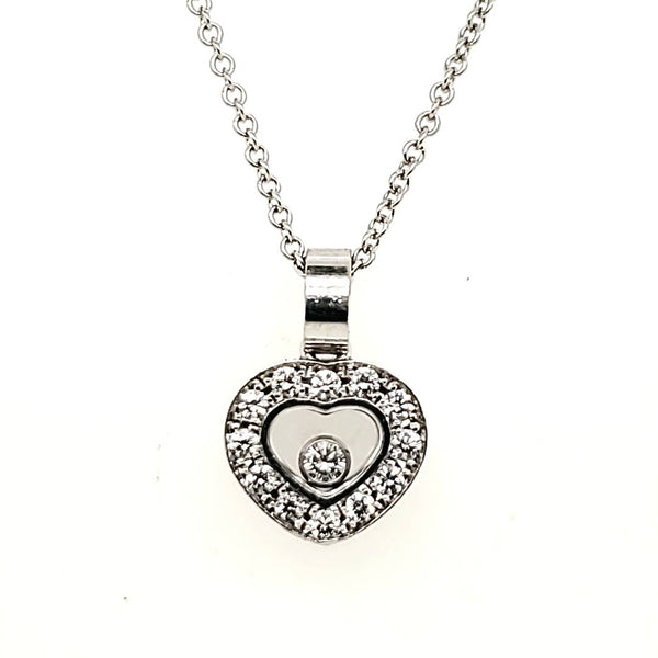 Chopard 18kt White Gold Happy Diamond Pendant