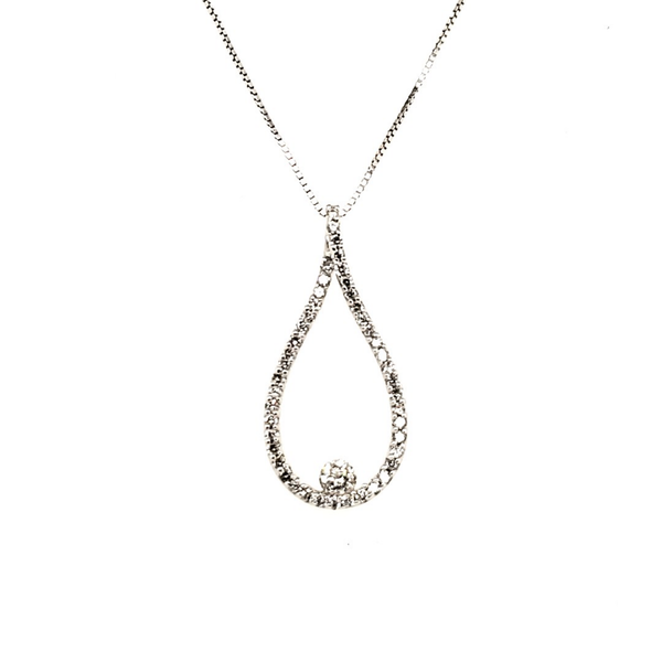 14kt White gold and Diamond Pendant Necklace