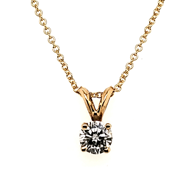 .50 Carat Round Brilliant Cut Diamond Solitaire Pendant in 14Kt Yellow Gold