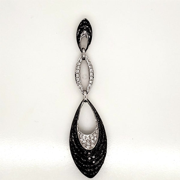 14Kt White Gold Black And White Diamond Pendant