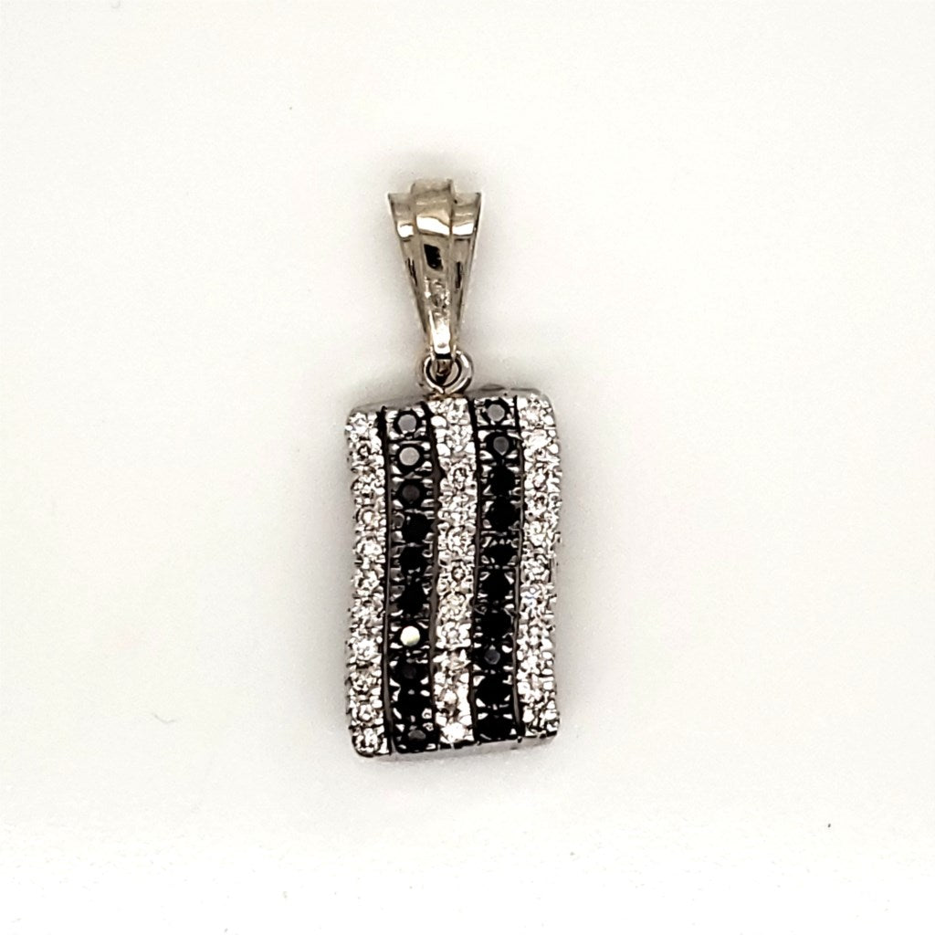 14Kt White Gold Black And White Diamond Pendant