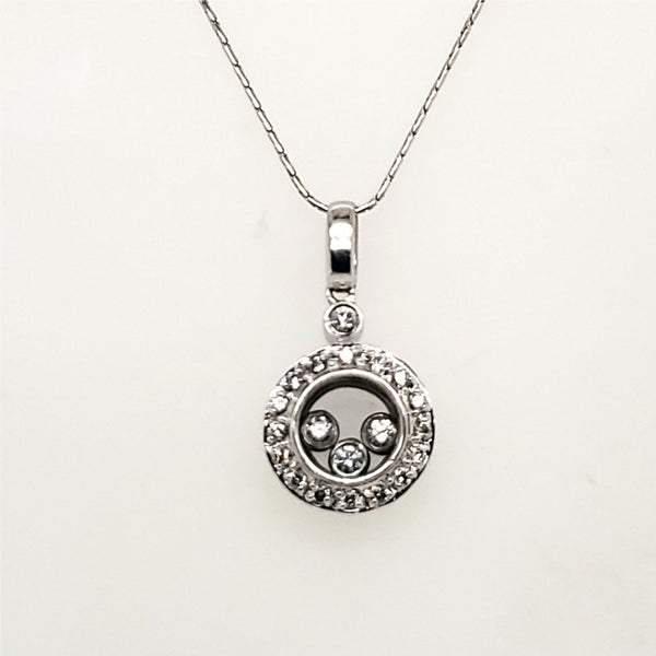 14kt White Gold Floating Diamond Pendant