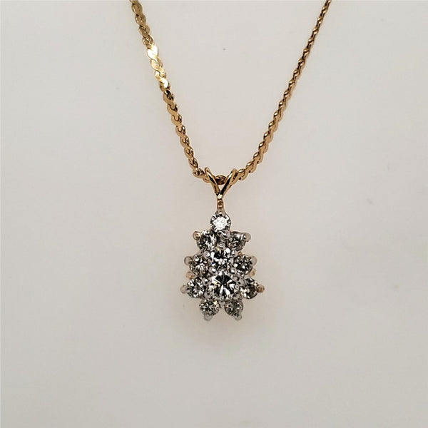 14kt Yellow Gold Diamond Pendant Necklace