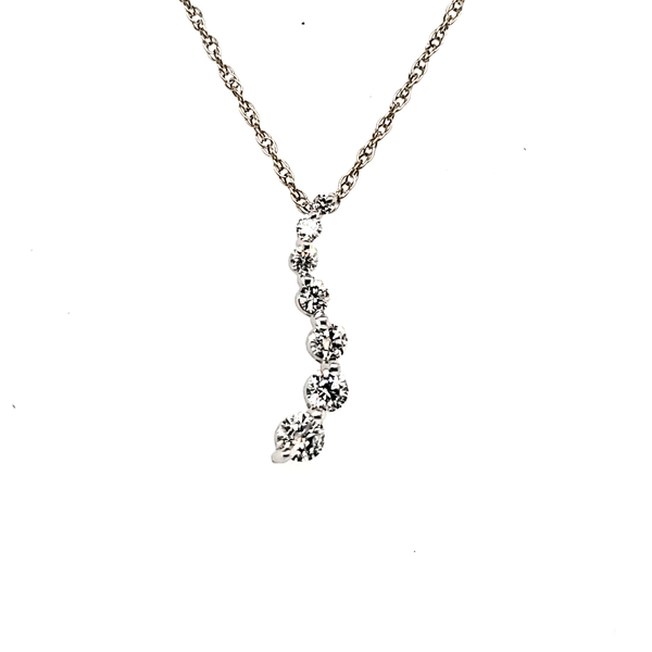 14Kt White Gold Round Diamond Journey Pendant