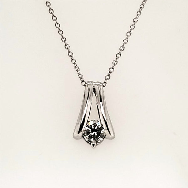 14kt White Gold .50 Carat Diamond Pendant Necklace