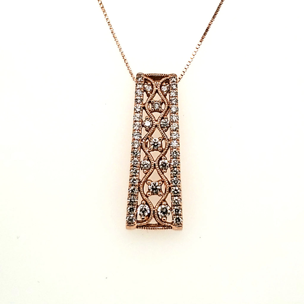 14kt Rose Gold Diamond Pendant