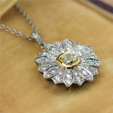 Pre-owned Tiffany & Co Fancy Yellow and White Diamond Daisy Pendant