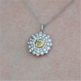 Pre-owned Tiffany & Co Fancy Yellow and White Diamond Daisy Pendant
