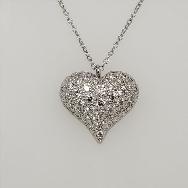 Pre-owned Tiffany & Co Platinum Pinched Heart Diamond Pendant