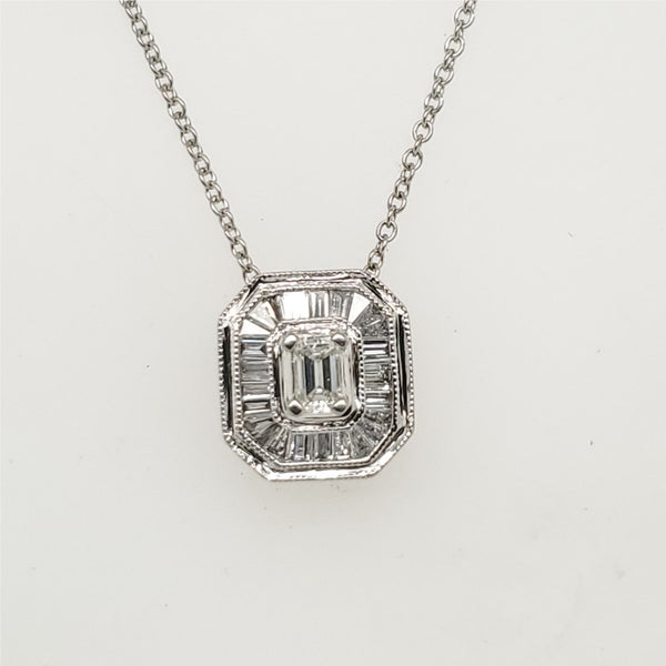 Platinum and Diamond Pendant Necklace