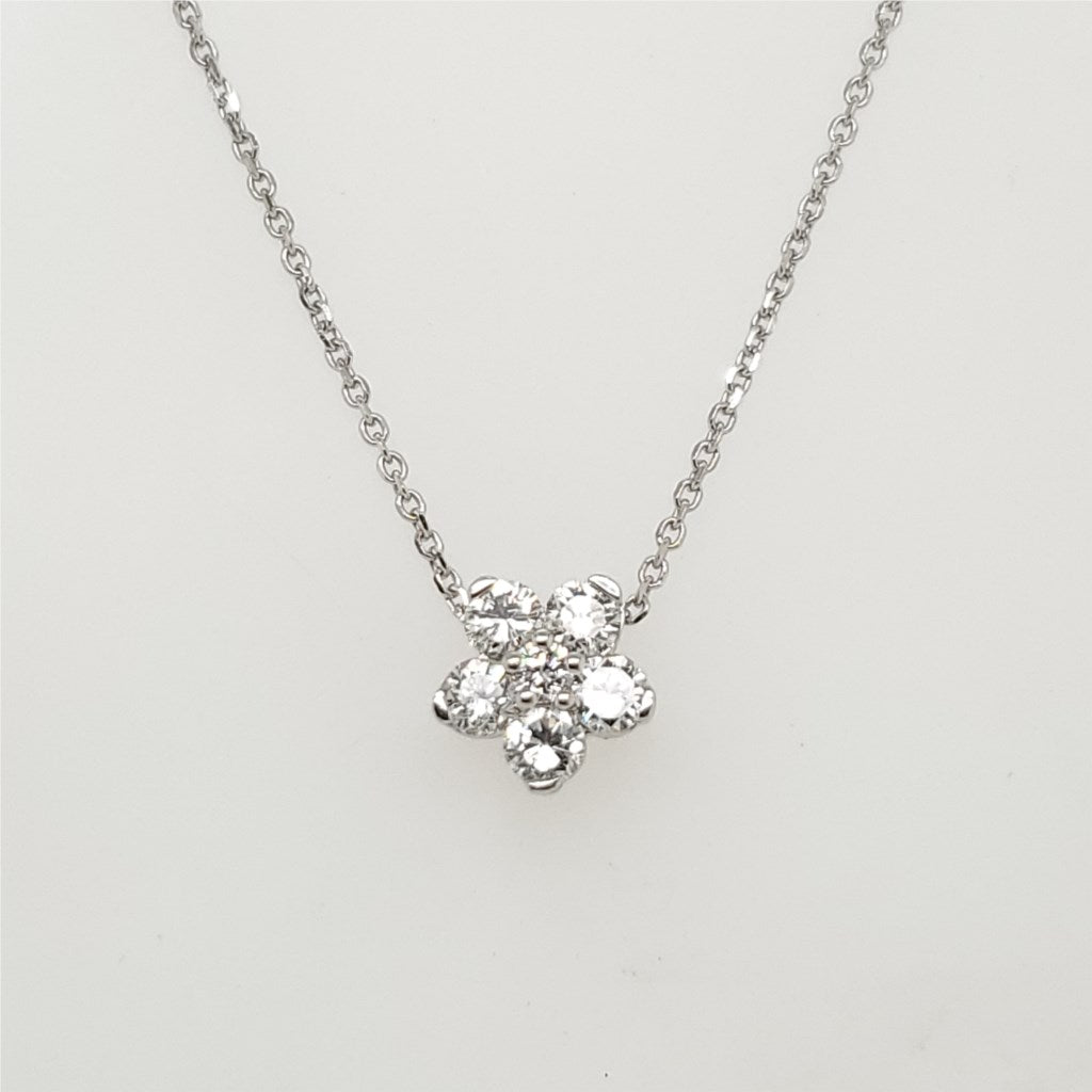 14kt White Gold Diamond Pendant Necklace