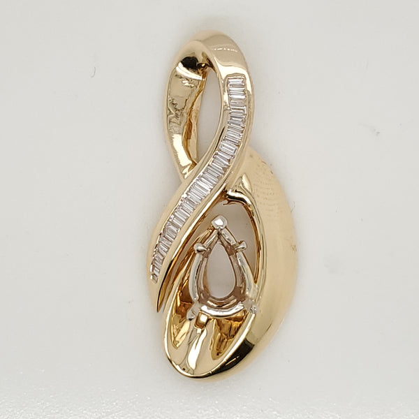 14kt Yellow Gold and Diamond Pendant Mounting