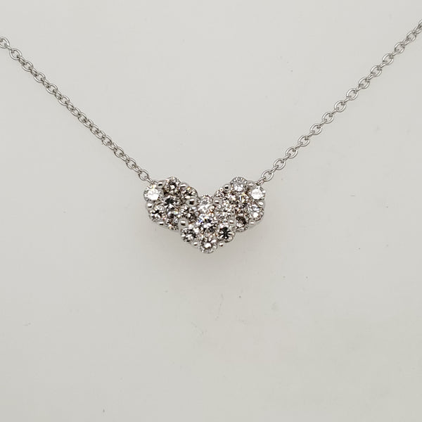 14kt White Gold Round Diamond Pendant Neckalce