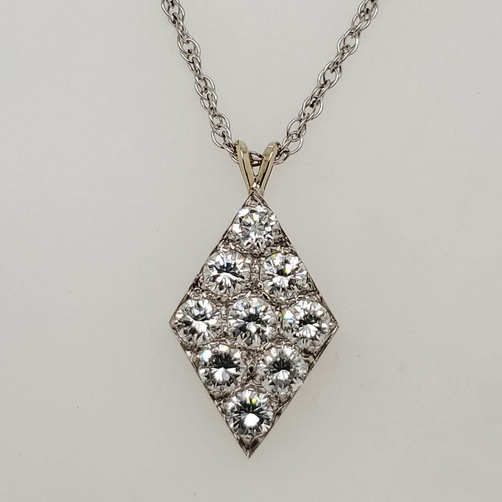 14kt White Gold Diamond Pendant Necklace