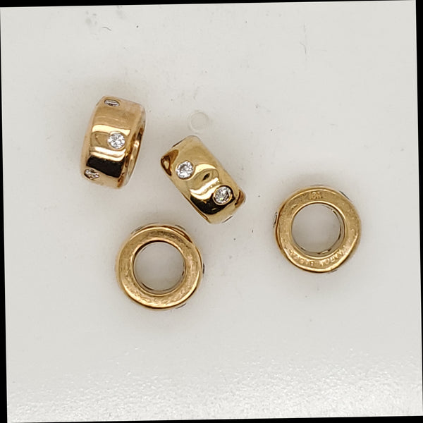Pre-owned Set of Four Aaron Basha 18kt Yellow Gold and Diamond Rondells