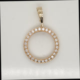 14Kt Yellow Gold And Diamond Circle Pendant