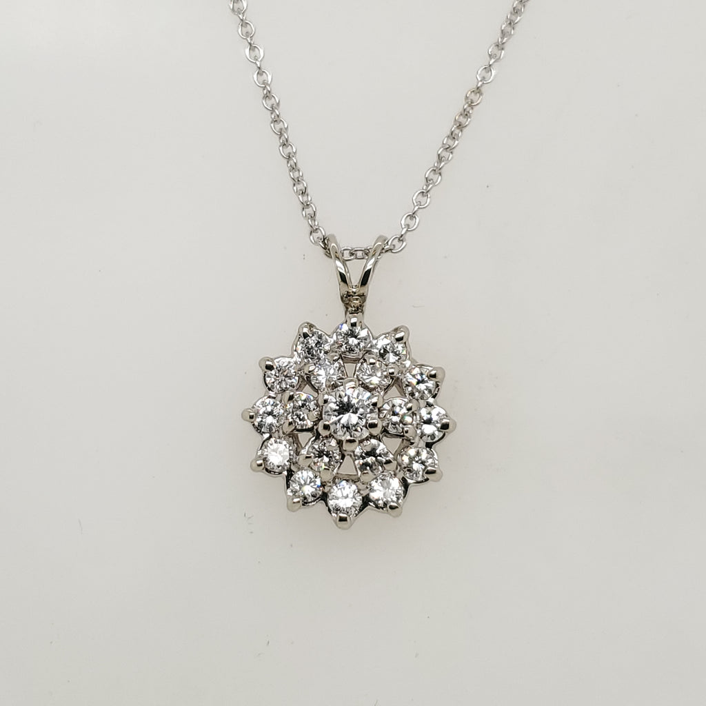 14kt White Gold Diamond Pendant Neckalce